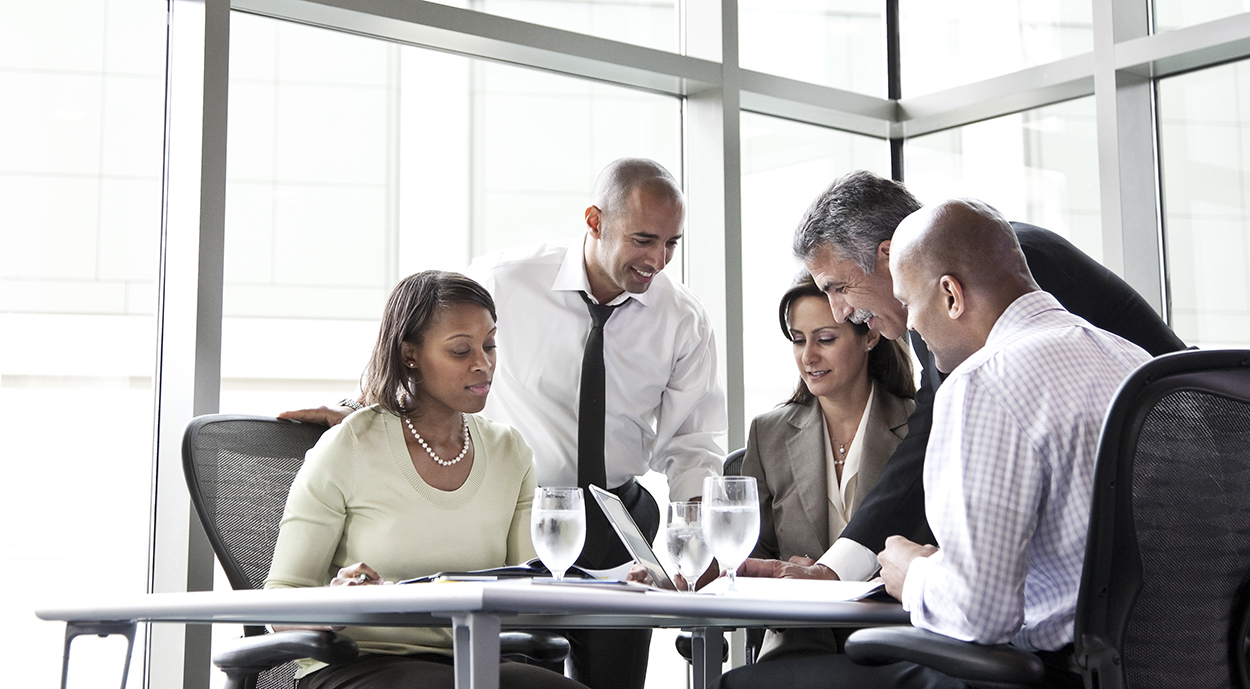 Business people in a meeting.