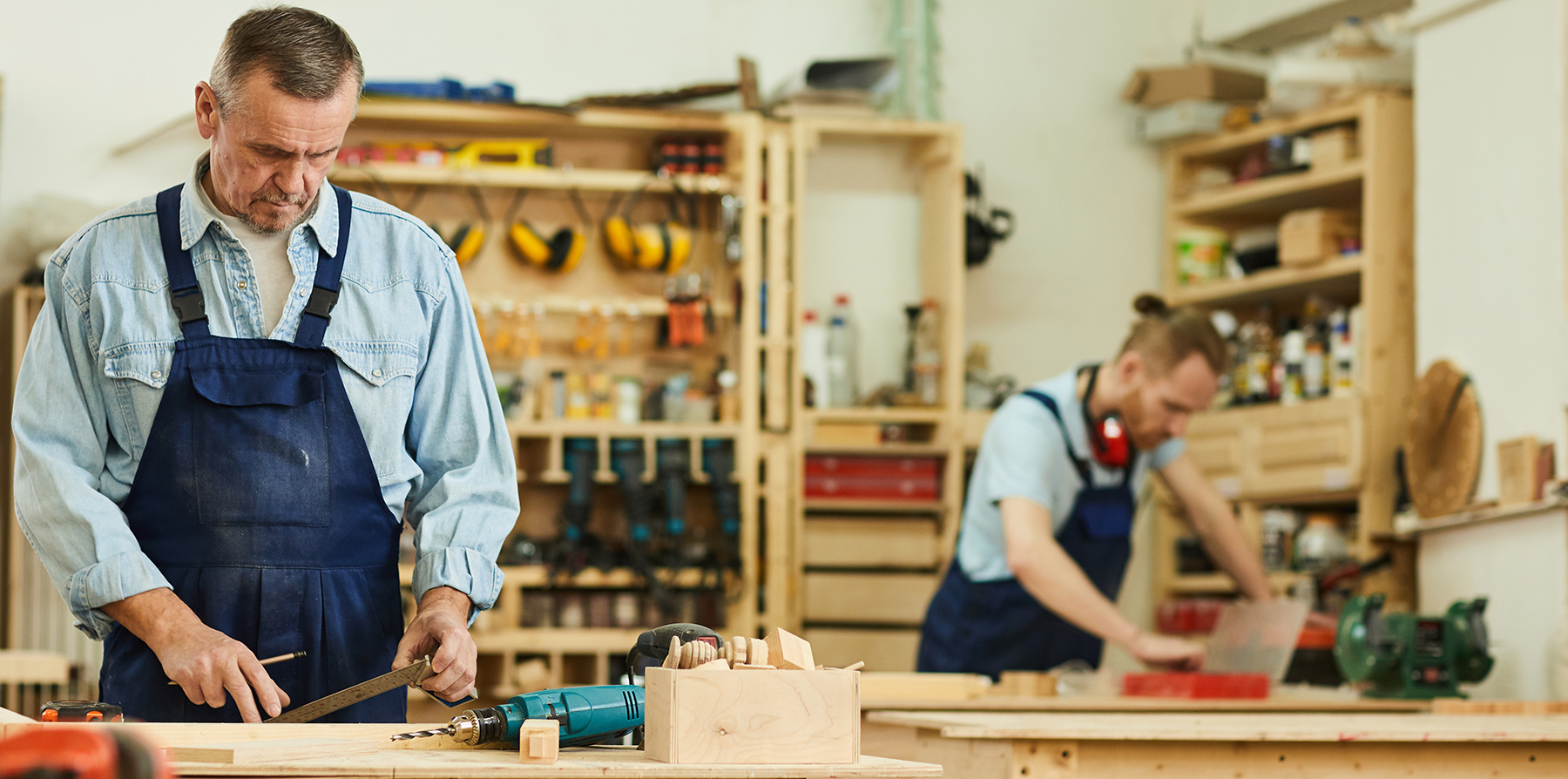 carpenters assembling furniture