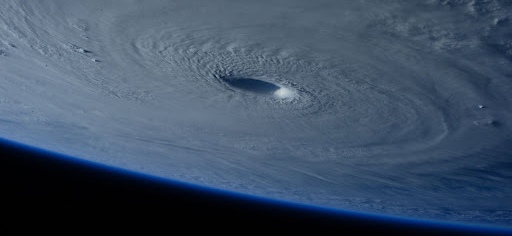view of hurricane by satellite