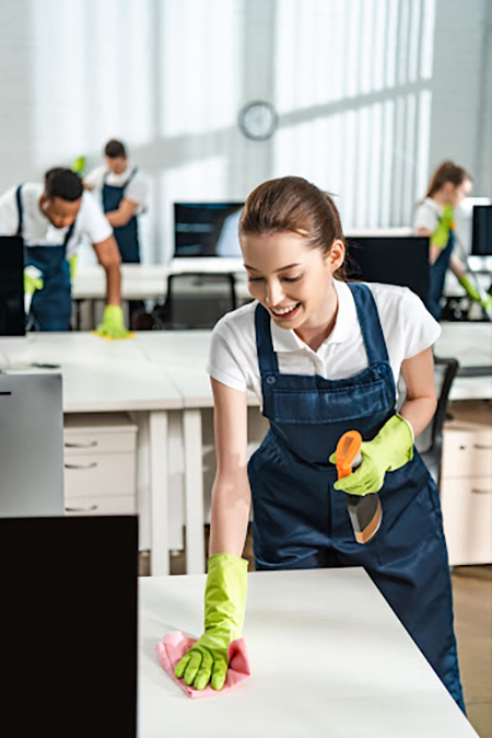 cleaning workers